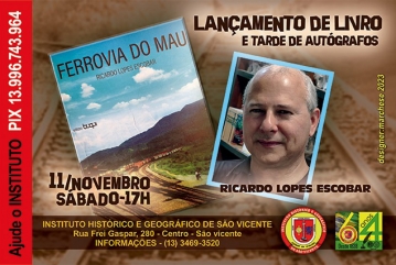 Lançamento livro Ricardo Lopes Escobar no IHGSV.